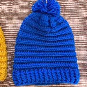Crocheted Toddler Beanie with PomPom (For Ages 1-3)
